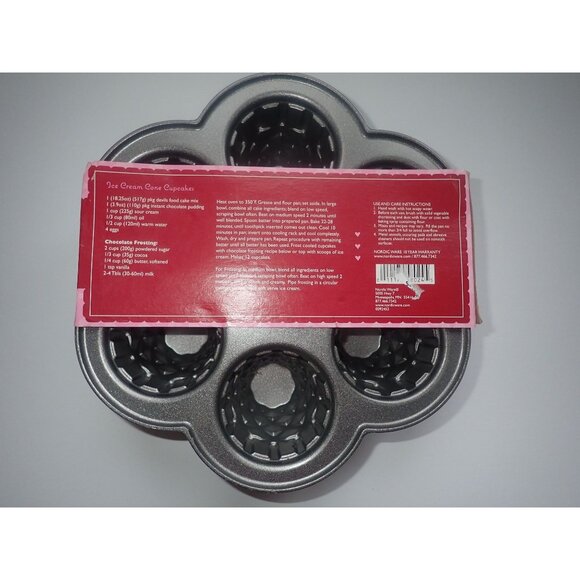 Nordic Ware Ice Cream Cone Cupcake Pan 4-Cup Capacity Nonstick Aluminum Bakeware - Picture 5 of 5